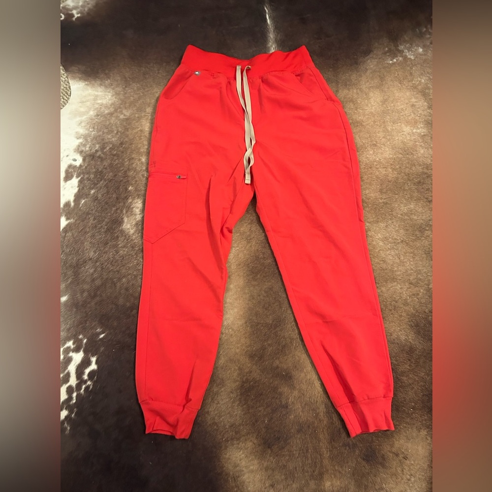 Figs Technical Collection Jogger Pants- Neon Red